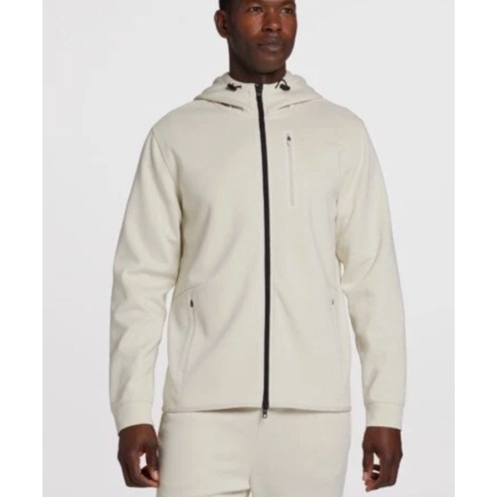 VRST Pinnacle Fleece Full Zip Hoodie Men’s Small Light Sand Moisture Wicking $84